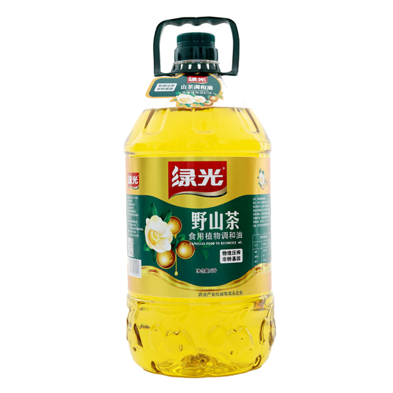 绿光野山茶油食用植物调和油5升山茶油食用油非转基因物理压榨5L