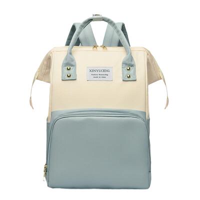 撞色大容量妈咪包多功能便携时尚2024新款休闲带娃外出母婴双肩包