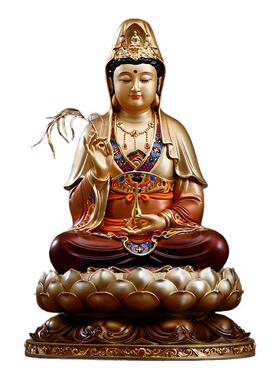 纯铜彩绘家用供奉观音佛像