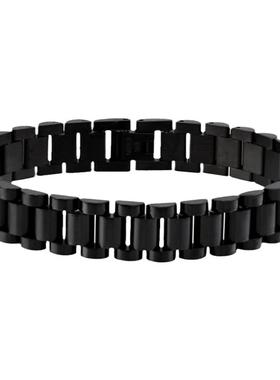 GRGR钛钢黑色表带链手链