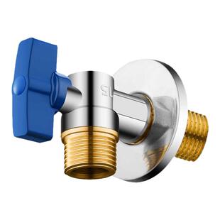 精铜球阀球芯全开大流量角阀冷热水燃气热水器专用三角阀开关4分