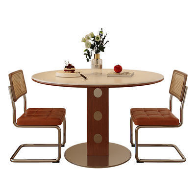 馨佰利岩板餐桌椅家用小户型圆桌