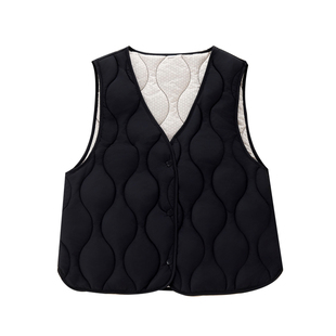 羽绒棉马甲女秋冬新款V领轻薄贴身内胆大衣打底大码内搭背心马夹