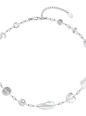 Dream＆Radio不规则透明水晶项链女设计感锁骨链