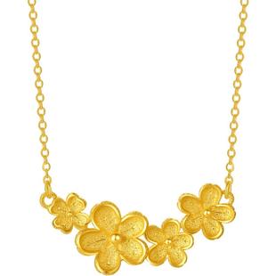 周六福黄金项链女计价足金迎春花链坠送女友新年礼物