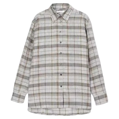 concise-white/简白系列女士休闲格纹衬衣银泰百货精品301257