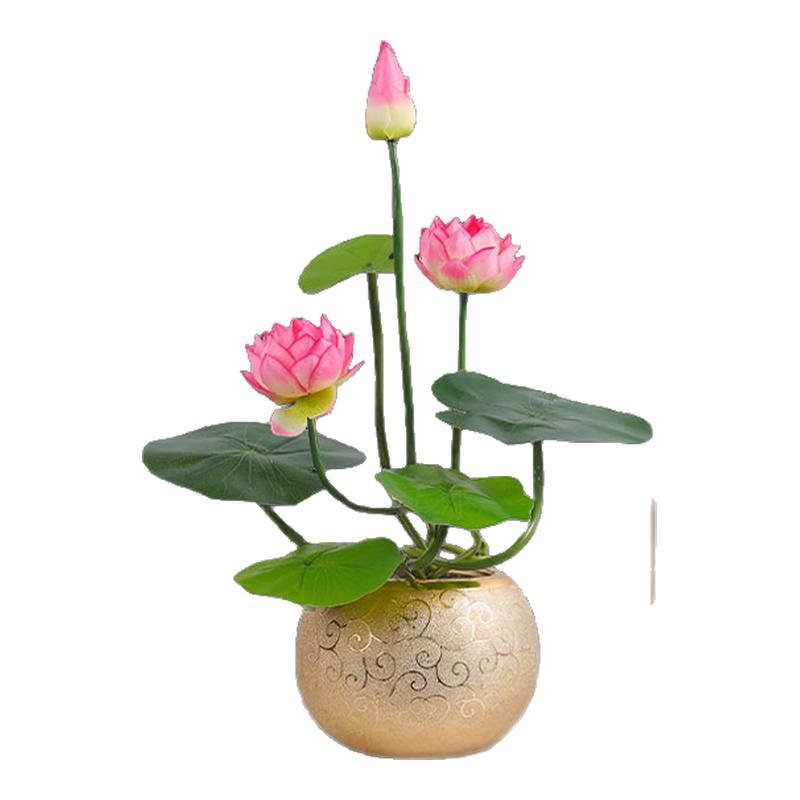 假花仿真花供佛莲花供花佛前花佛堂佛台荷花摆件装饰中式家居绢花