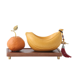 办公室工位桌面装饰招财成交摆件橙蕉店铺玄关公司乔迁开业礼物