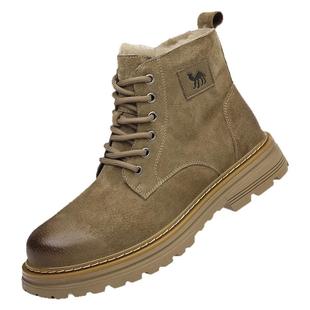 棉鞋男2025新款冬季真皮羊毛高帮棉皮鞋加绒加厚马丁靴保暖雪地靴