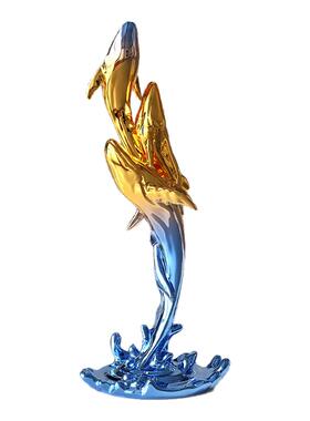 轻奢风鲸鱼桌面摆件乔迁礼物