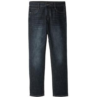 HLA/海澜之家国民臻品牛仔裤秋冬微弹绣花时尚直筒显瘦裤子男