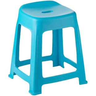 茶花家用成人塑料凳子防滑板凳简约客厅加厚方凳餐桌高凳4只装