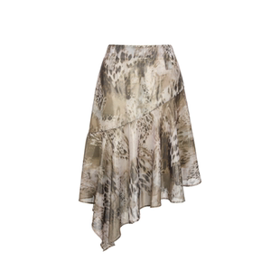 oinimi 雾霾粉金属丝豹纹 A字不规则“空气”鱼尾半裙