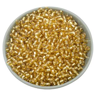 diy饰品配件散珠子国产2mm/3mm/4mm灌银金色米珠1包/20克玻璃隔珠