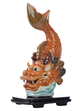 鳌龙石湾陶瓷中式摆件