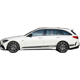 适用奔驰C级旅行拉花AMG黑色C180侧裙C200 C260 C300车贴C43贴纸