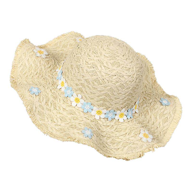小雏菊大檐防晒沙滩遮阳帽女