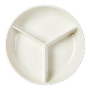 陶瓷分格备菜盘家用葱姜蒜佐料火锅配菜盘带盖保鲜托盘三分格餐盘