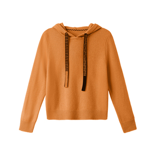 杏黄紫色绵羊毛毛衫上衣