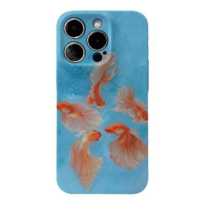 好运常来~国风油画金鱼适用iPhone15/16promax手机壳华为nova12畅享60菲林软OPPOreno9苹果13vivos18硬小米14