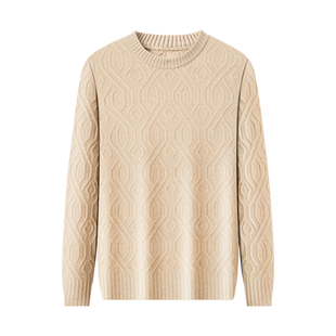 春竹秋冬新款岛精8针26支两股山羊绒无缝圆领合体长袖男士羊绒衫