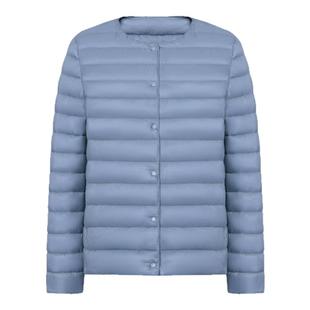 鸭鸭轻薄款羽绒服女短款圆领2025新款羽绒内胆外穿粉色保暖外套K