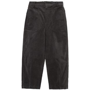 布景休闲裤女厚款冬季新品简约松紧腰设计宽松直筒裤子九分裤1369