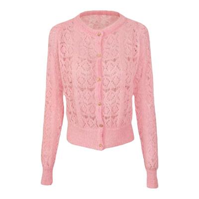 镂空薄款针织开衫外套马海毛新款