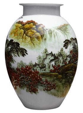 摆件青花瓷手绘花瓶插花陶瓷陶瓷