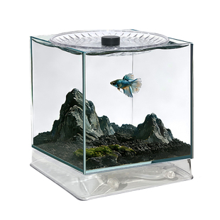 懒人底部带排水超白玻璃桌面鱼缸自循环过滤一体迷你客厅小正方形