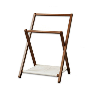 衣帽架床头旁边睡前脱下搭衣裤架子可折叠实木榉木收纳挂衣放衣架