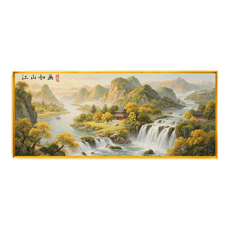 江山如画2025新款线绣高山流水十字绣线绣满绣自己手工制作客厅画