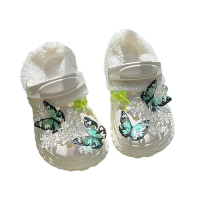 儿童室内家居百搭冬季加绒洞洞鞋