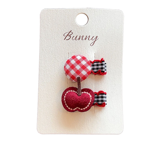 宝宝秋冬新款红苹果发卡头饰可爱百搭婴幼儿2026新款不伤发包布夹