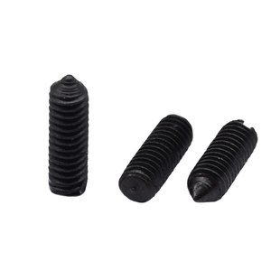 开槽锥端紧定螺钉 环保发黑国标GB/T71一字槽微型小机米无头螺丝