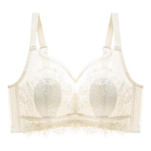 爱戴兔耳杯内衣女大胸显小薄款收副乳防下垂无钢圈美背蕾丝文胸罩