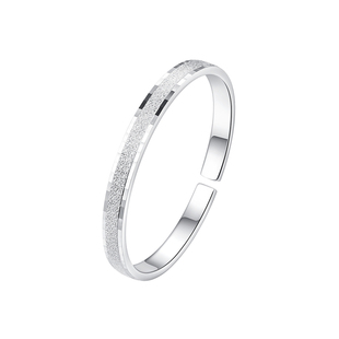 Winy满天星银手镯9999纯银女生实心开口银首饰镯子生日礼物送女友