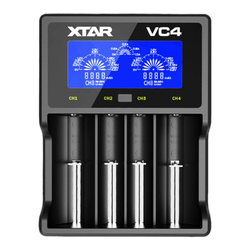 XTAR VC4四槽18650锂电池充电器3.7V多功能通用型镍镉镍氢充电器