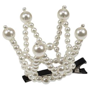 儿童手工珍珠小皇冠发夹女孩公主宝宝发卡夹子女王冠头饰生日发饰