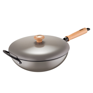 【新品】爱仕达珐琅铁锅有钛无涂层家用不粘炒菜锅正品官方旗舰店