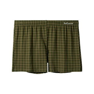 MiiOW/猫人男士阿罗裤内裤男弹力松紧腰格子弹力裤头宽松底裤短裤