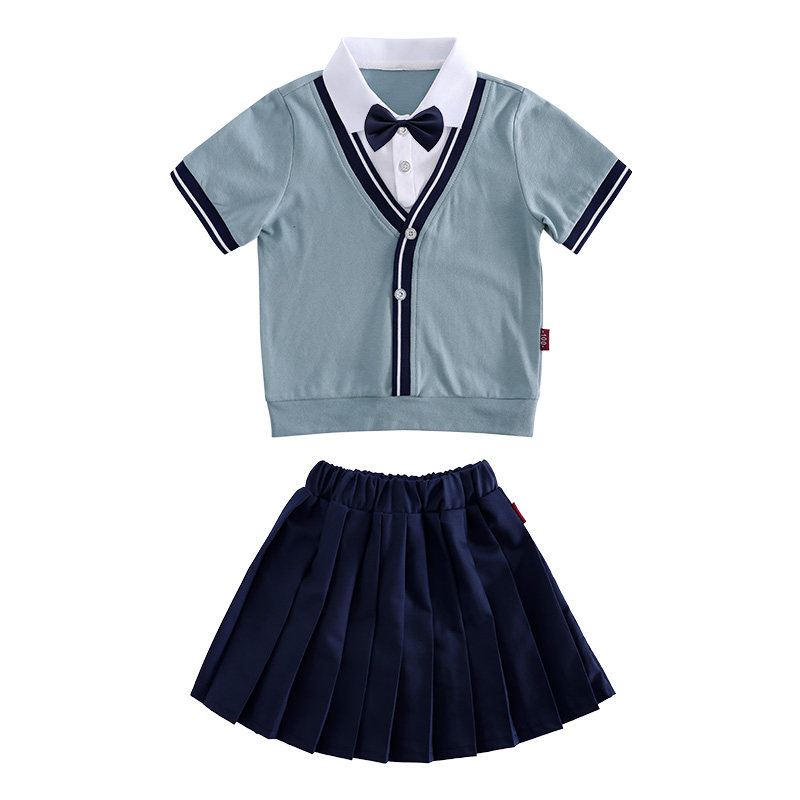 幼儿园园服小学生校服班服假两件英伦学院风儿童口才毕业照表演服