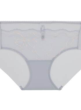 爱慕24AW简韵内裤女棉质底裆性感蕾丝中腰平角裤AM23A031