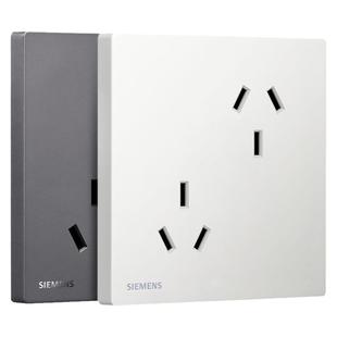 西门子10A16A嵌入式隐藏插座六孔插座五孔带感应地脚灯夜灯