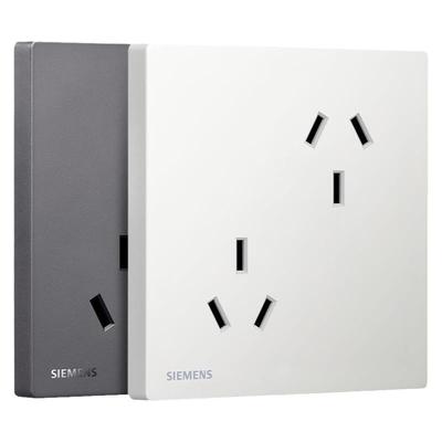 西门子10A白色灰色双联三孔六孔