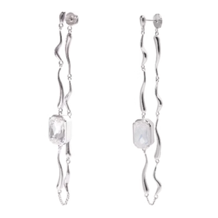 MIRII秘日 蜕壳系列长款耳坠耳链 流线波浪蛋白石水晶高级感