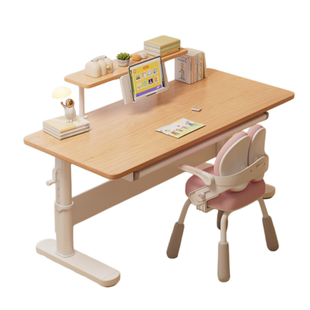 安居客升降学习桌小学生书桌纯实木榉木儿童家用写字桌课桌椅套装