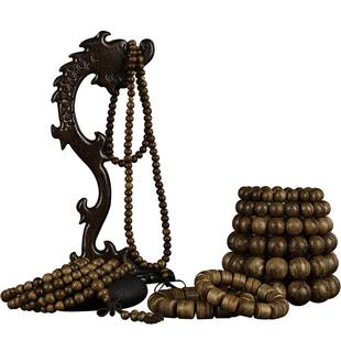 【全满花虎纹】印尼沉香佛珠手串男女16/18/20/108MM密油虎纹手链