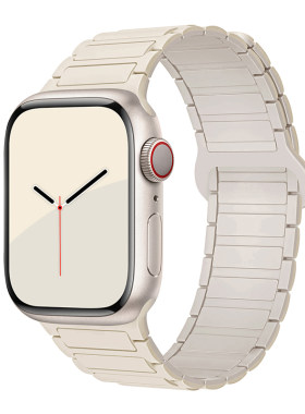 张婧仪同款适用苹果S10手表iwatch9表带applewatch8磁吸S7硅胶S8夏天Ultra2/3男SE运动男女创意明星高级感