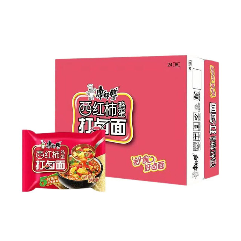 康师傅方便面104g袋装西红柿鸡蛋打卤面早餐家庭装水煮速食泡面